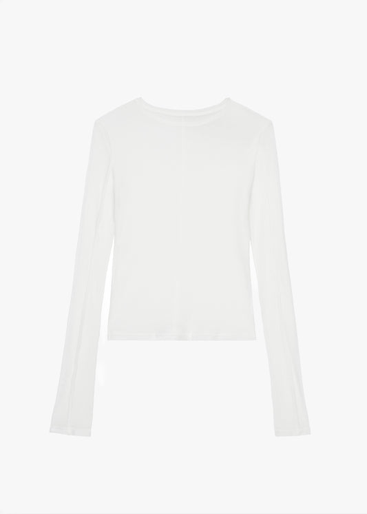 Mesa Sheer Long Sleeve Tee - White