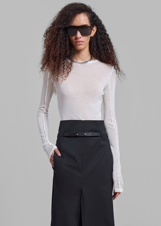 Mesa Sheer Long Sleeve Tee - White