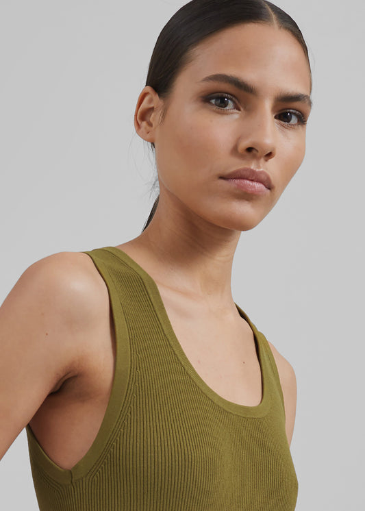 Proenza Schouler White Label Malia Dress In Peached Poplin - Olive