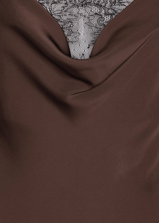 Rotate Lace Midi Slip Dress - Chicory Coffee