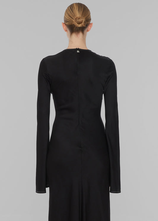 Rotate Satin Maxi Dress - Black