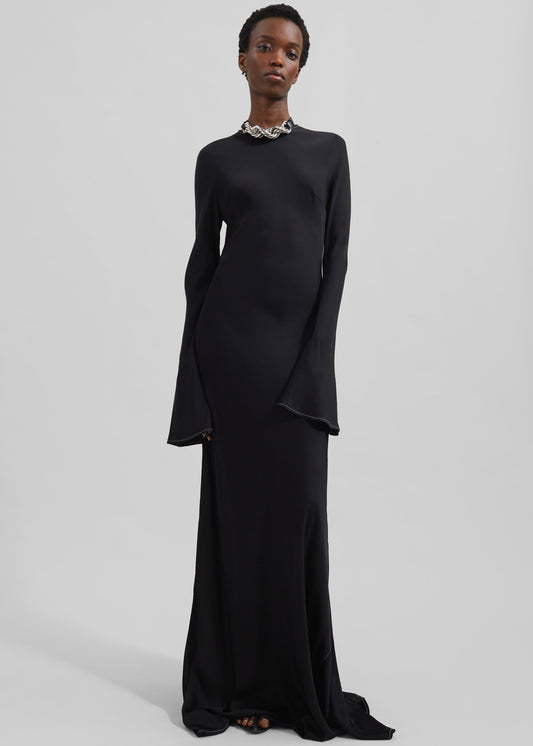 Rotate Satin Maxi Dress - Black