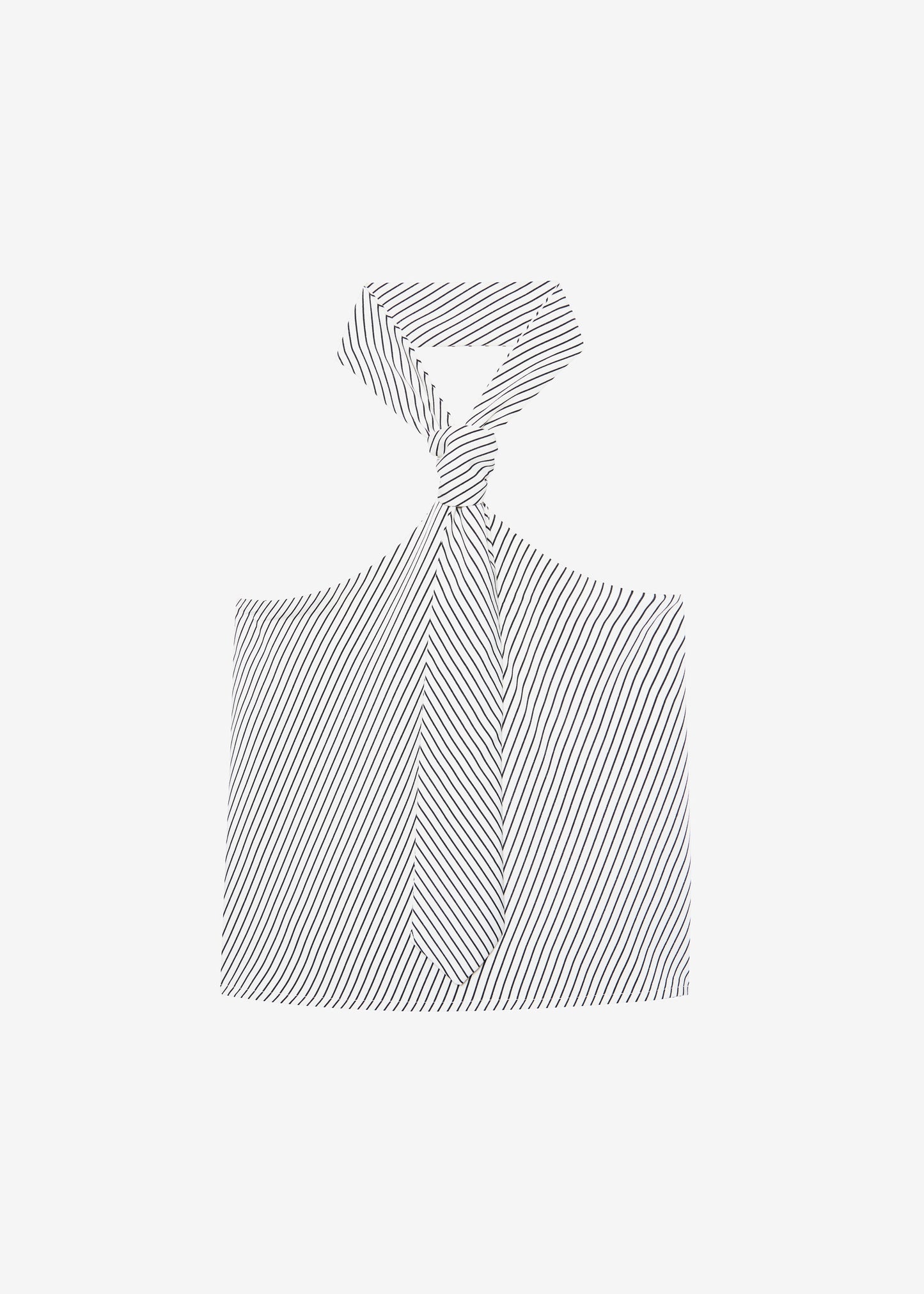 Sophie Tie Halter Top - White/Navy Stripe
