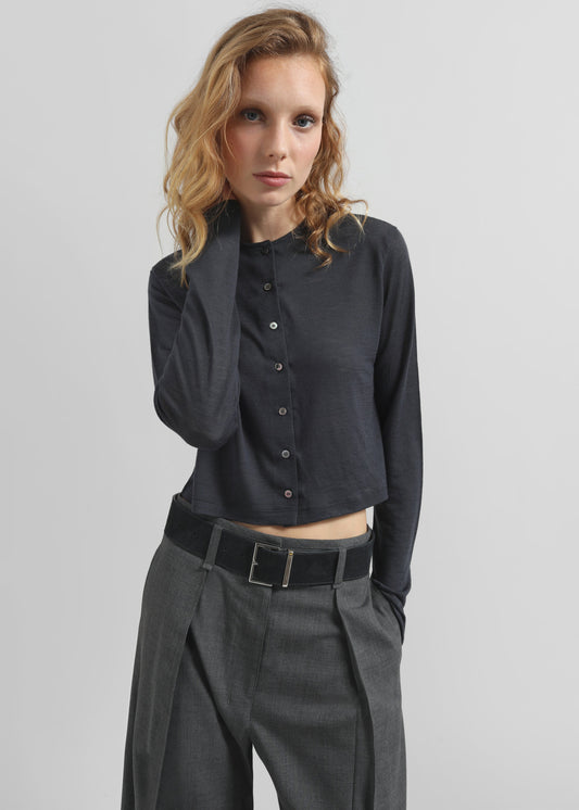 Vinni Thin Wool Cardigan - Navy