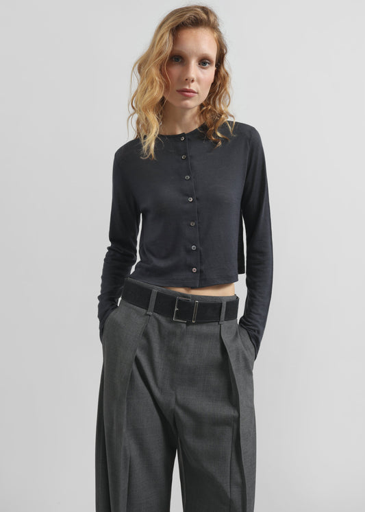 Vinni Thin Wool Cardigan - Navy