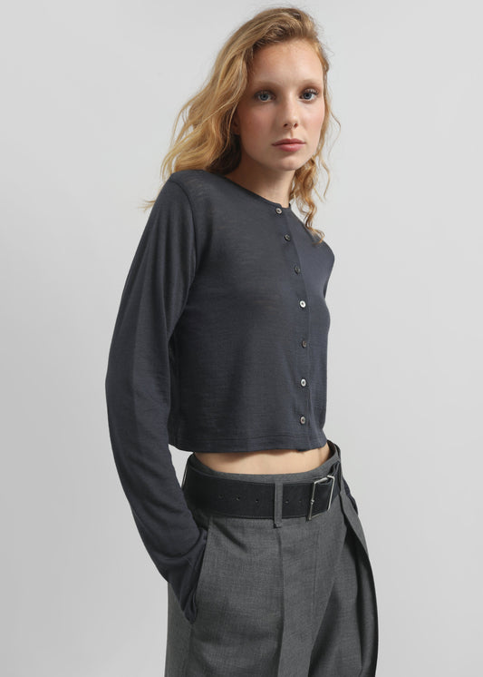 Vinni Thin Wool Cardigan - Navy