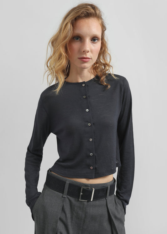 Vinni Thin Wool Cardigan - Navy
