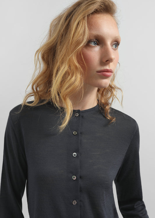 Vinni Thin Wool Cardigan - Navy