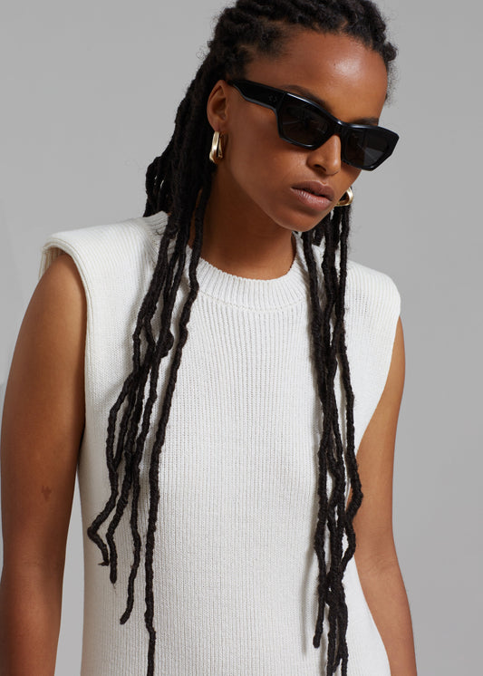 Wren Sleeveless Knit Dress - White