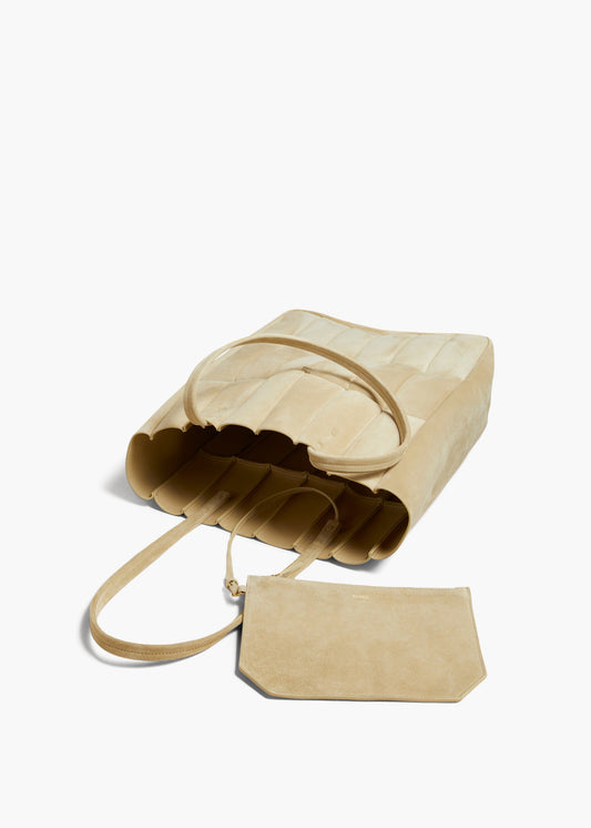 Zoe Tote in Beige Suede