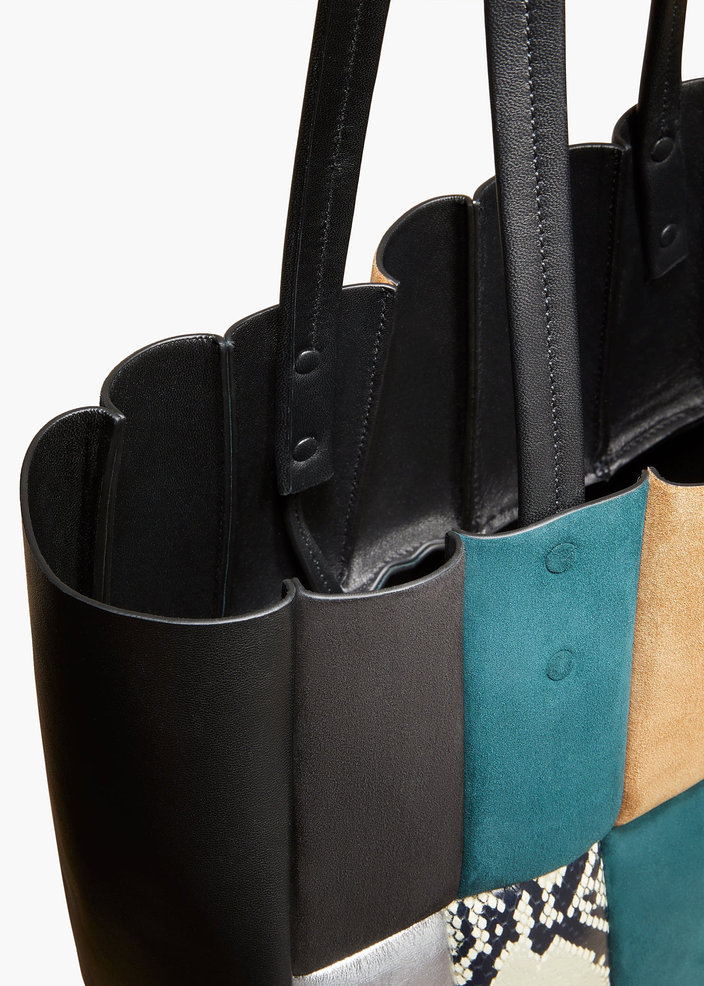 Zoe Tote in Black Multi Leather