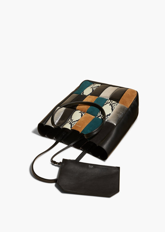 Zoe Tote in Black Multi Leather