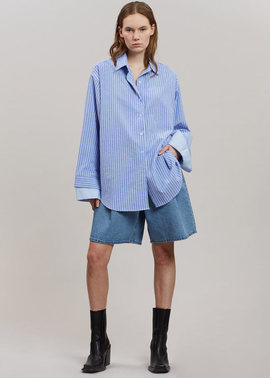 Christa Striped Shirt - Blue